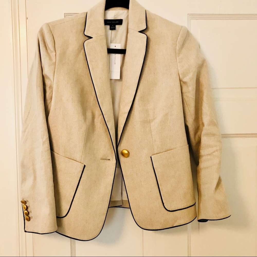 NWT Ann Taylor Linen Blazer - 2 Tall